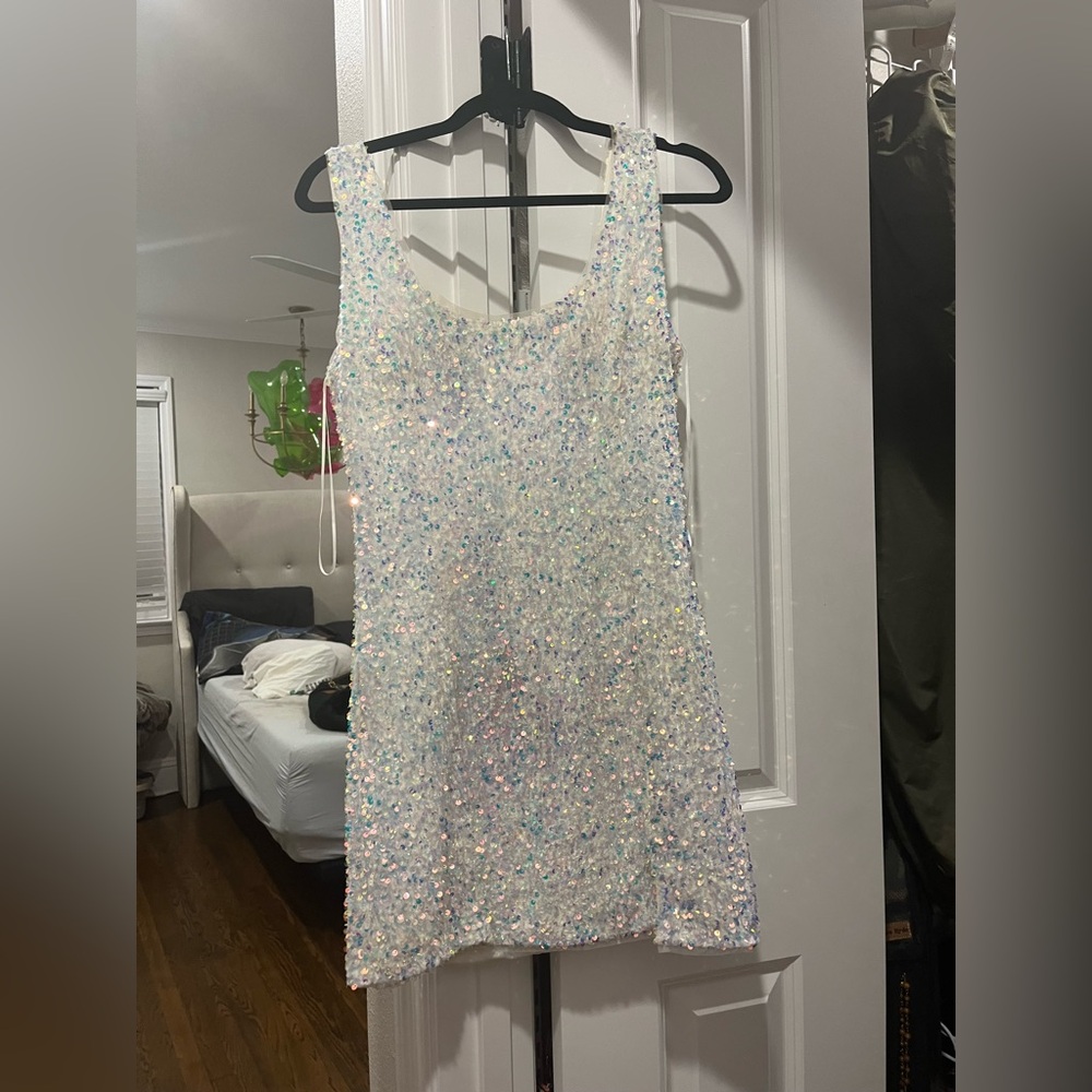 White sassy shortcake hoco dress